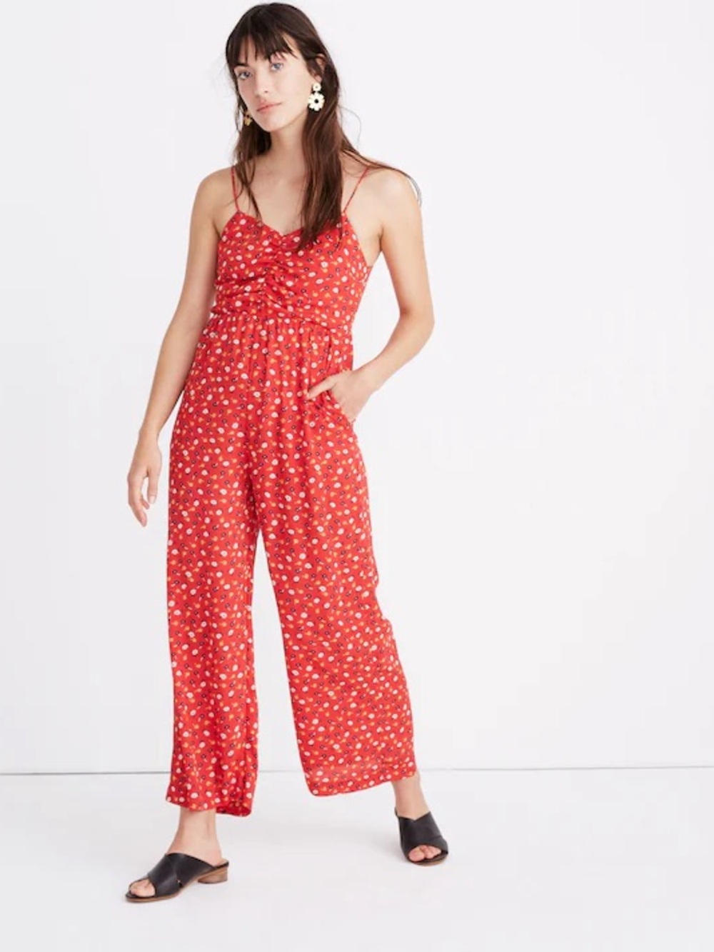 Madewell Ruched Wide-Leg Jumpsuit in Prairie Posies - Picture 14 of 15